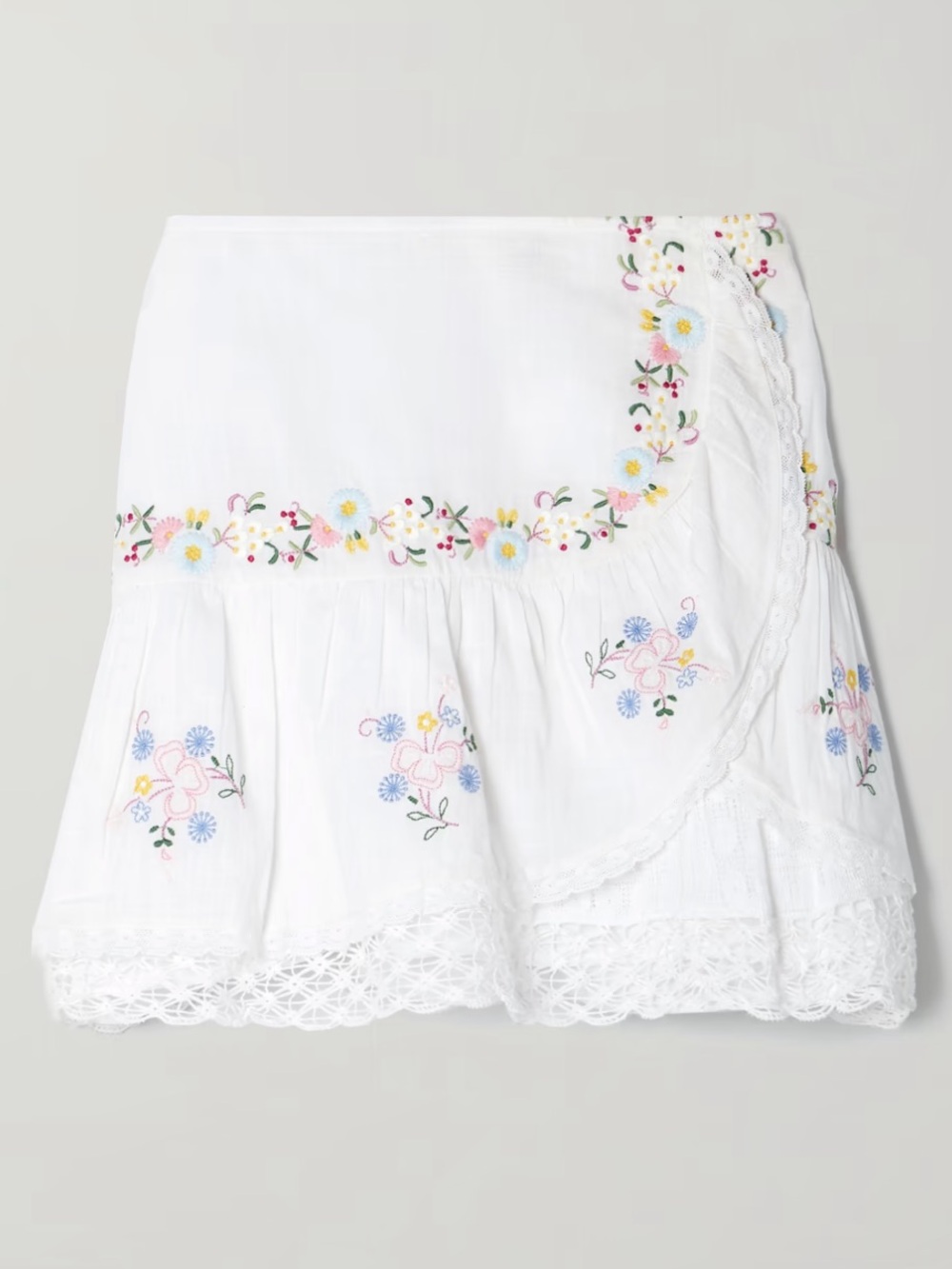 LoveShackFancy Embroidered Skirt